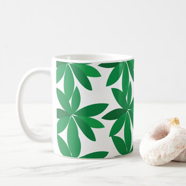 Mug Feuillage de feuilles vertes (Avec donut)