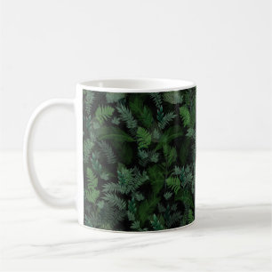 Mug Feuillage vert tropical moderne motif noir
