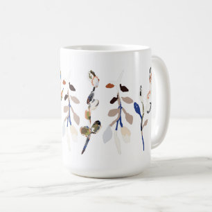 Mug Feuille blanc Elégant aquarelle Floral