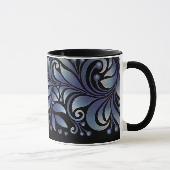 Mug feuille bleu (Droite)