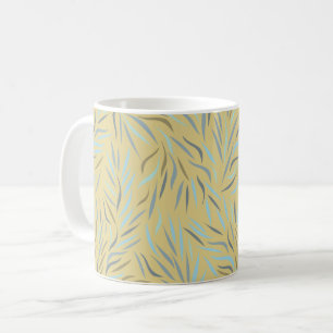 Mug Feuille bleu Jaune Motif moderne