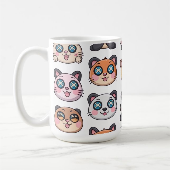 Mug Feuille d'autocollants d'animaux mignons Personnag (Gauche)