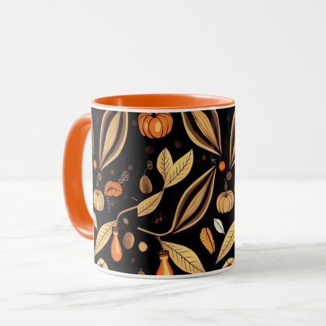 Mug Feuille d'automne vintage à thème (Devant gauche)