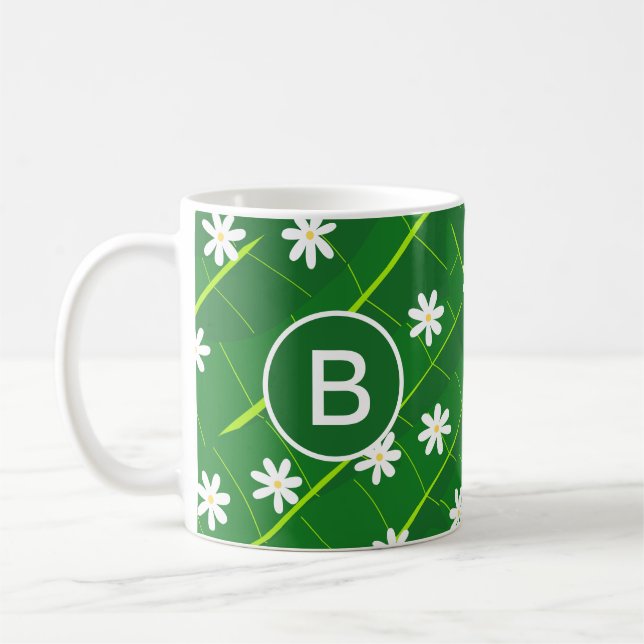 Mug feuille de banane tropicale et fleurs vert botaniq (Gauche)