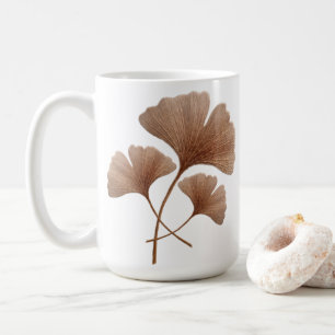Mug Feuille de Ginkgo Brun Rougeâtre Personnalisée ave