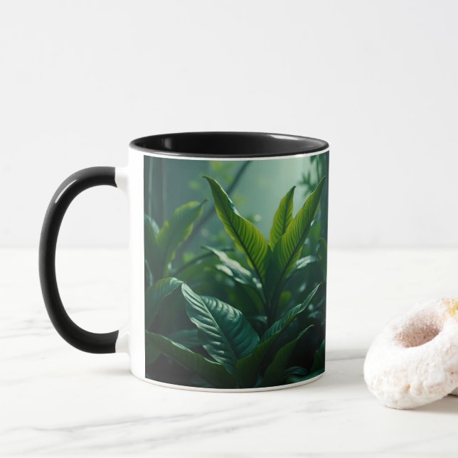 Mug Feuille de la jungle tropicale | Coupe Botaniq (Avec donut)