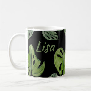 Mug Feuille de Monstera Adansonii aquarelle main maria