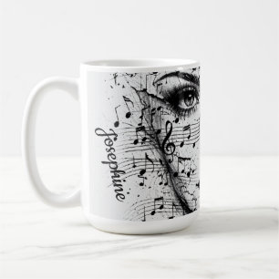 Mug Feuille de musique personnalisée Art de visage Noi