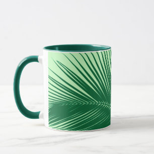 Mug Feuille de palme - émeraude et vert citron