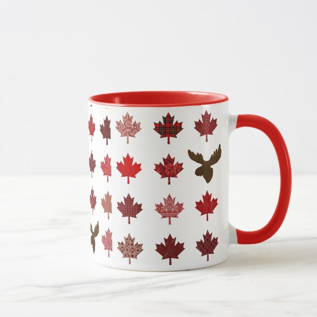 Mug Feuille d'érable rouge canadienne (feuille et (Droite)