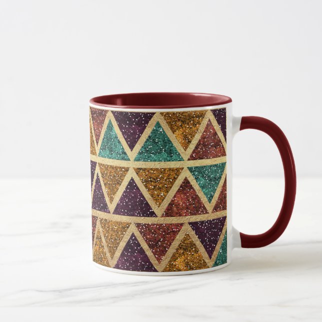 Mug Feuille d'or chique de triangles de parties (Droite)