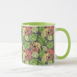 Mug Feuille et éléphants exotiques de jungle