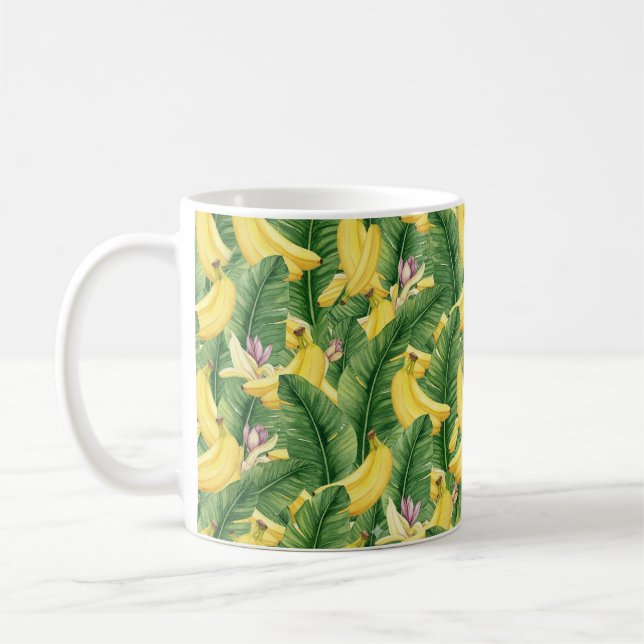 Mug Feuille et fruit d'aquarelle tropicale peints à la (Gauche)