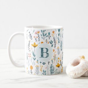 Mug Feuille Flore Modèle Alphabet Café