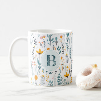 Mug Feuille Flore Modèle Alphabet Café