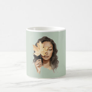 Mug Feuille jaune femelle noire verte chute