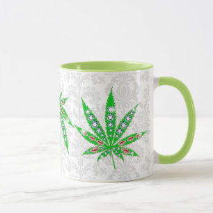 Mug Feuille Médicale Verte Avec Bling & Étincelles