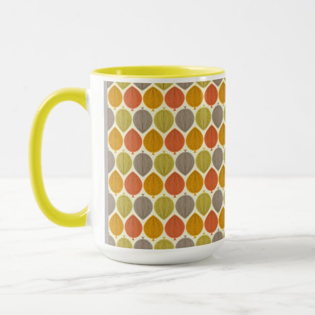 Mug Feuille moderne de MCM de la rétro moitié du (Gauche)