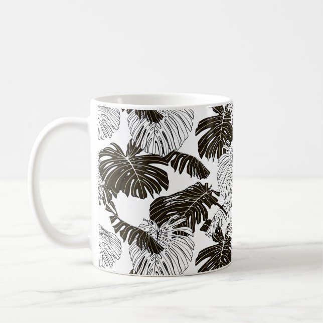 Mug Feuille Monstera motif continu (Gauche)