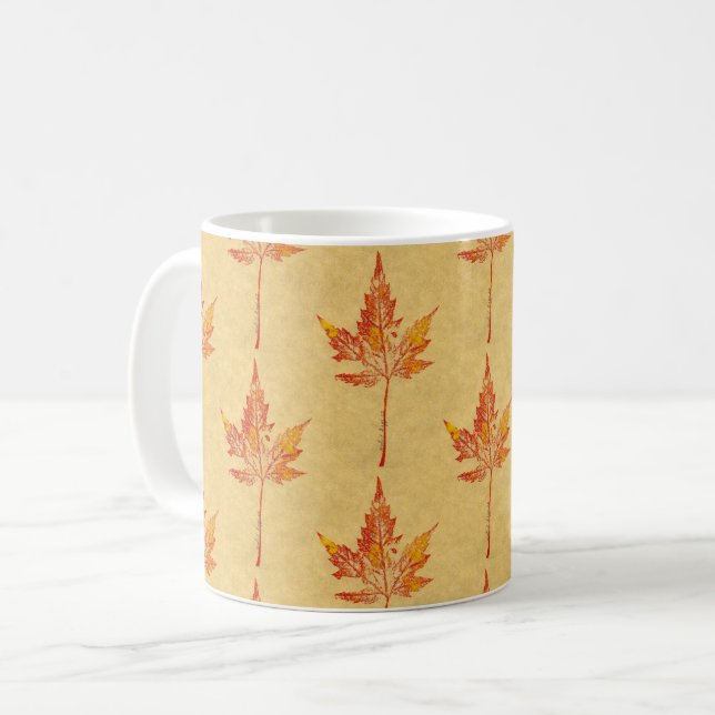 Mug Feuille nature Imprimer la feuille d'érable d'auto (Devant gauche)