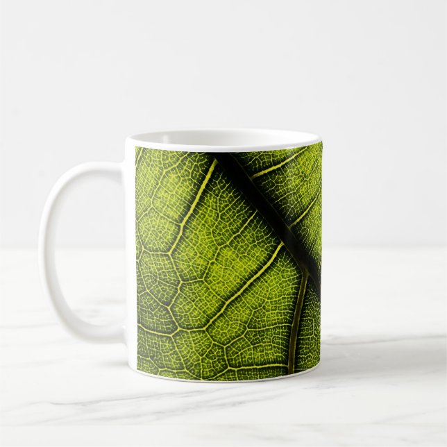 Mug Feuille verte en gros plan (Gauche)