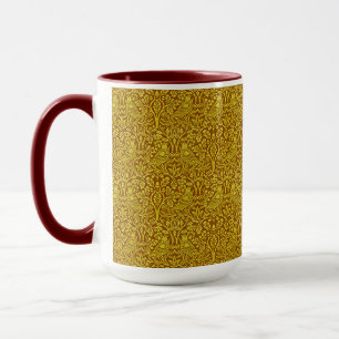 Mug Feuille Woodland Gold Rabbit William Morris Motif