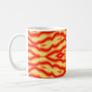 Mug Feuilles abstraits jaunes et rouges