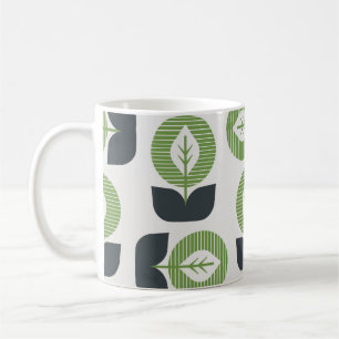Mug Feuilles Abstraits rétro : Style Vintage sans fail
