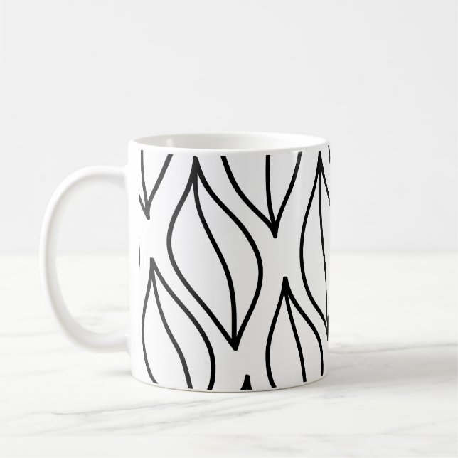 Mug feuilles Abstraits. Structure vintage. Mer dessiné (Gauche)