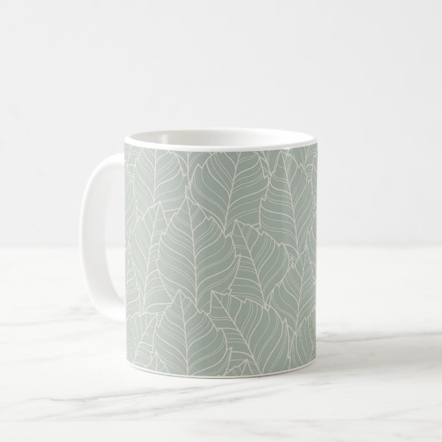 Mug Feuilles apaisants neutres (Devant gauche)