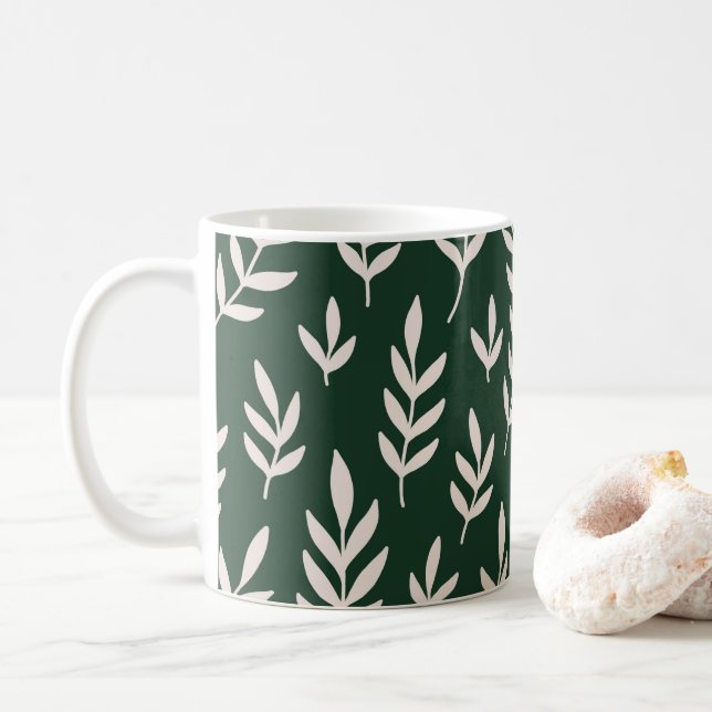 Mug Feuilles blanches  (Avec donut)