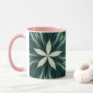 Mug Feuilles Blanches Dans un Kaléidoscope de Forêt Ve