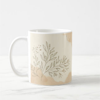 Mug Feuilles botaniques aquarelle verdure élégante nat