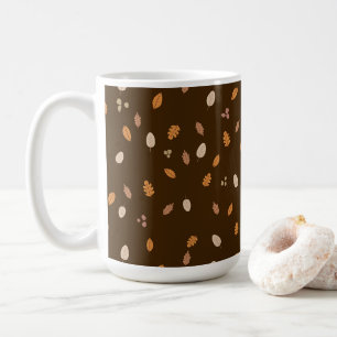 Mug Feuilles & Branches Sombre Automne Acornes Brown B