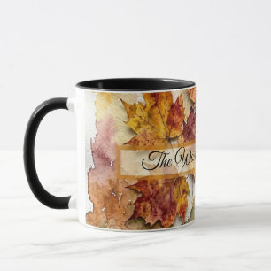 Mug Feuilles d'aquarelle d'automne et art de feuillage