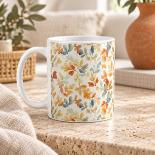 Mug Feuilles d'automne à l'aquarelle douce