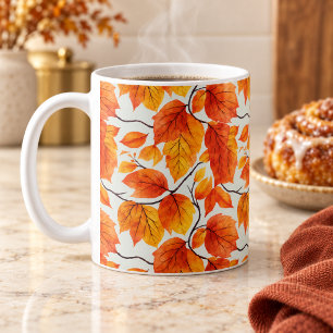 Mug Feuilles d'automne à l'aquarelle – Feuillage d'aut