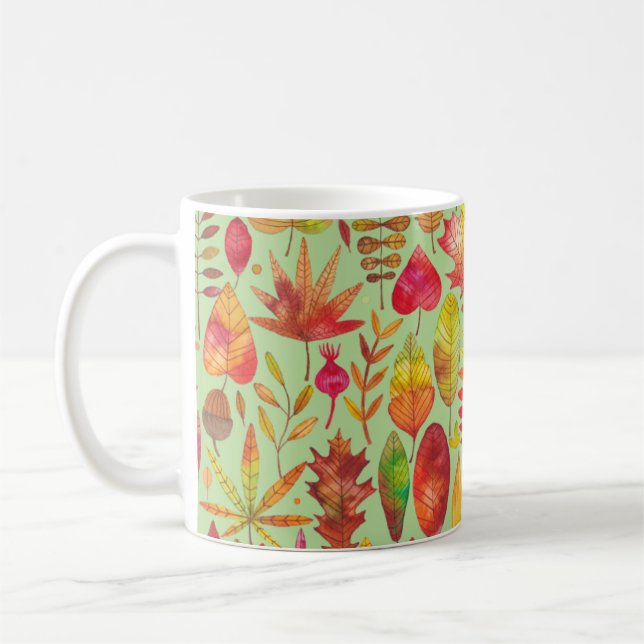 Mug Feuilles d'automne aquarelle (Gauche)