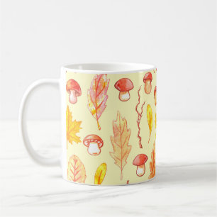 Mug Feuilles d'automne : aquarelle papier peint rétro