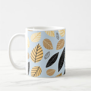 Mug Feuilles d'automne : Arrière - plan bleu transpare