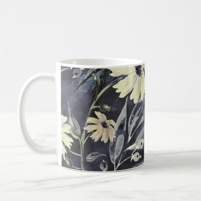 Mug Feuilles d'automne, baies : motif d'aquarelle. (Gauche)