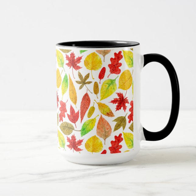 Mug Feuilles d'automne blanc (Droite)