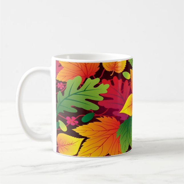 Mug Feuilles d'automne colorées brillantes Design Coff (Gauche)