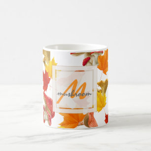 Mug Feuilles d'automne colorées et champignons Monogra