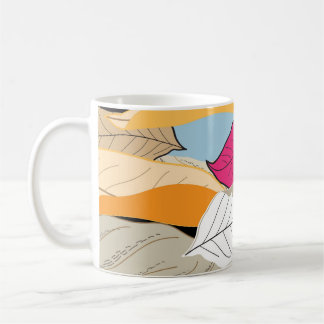 Mug Feuilles d'automne colorées, motif sans soudure.