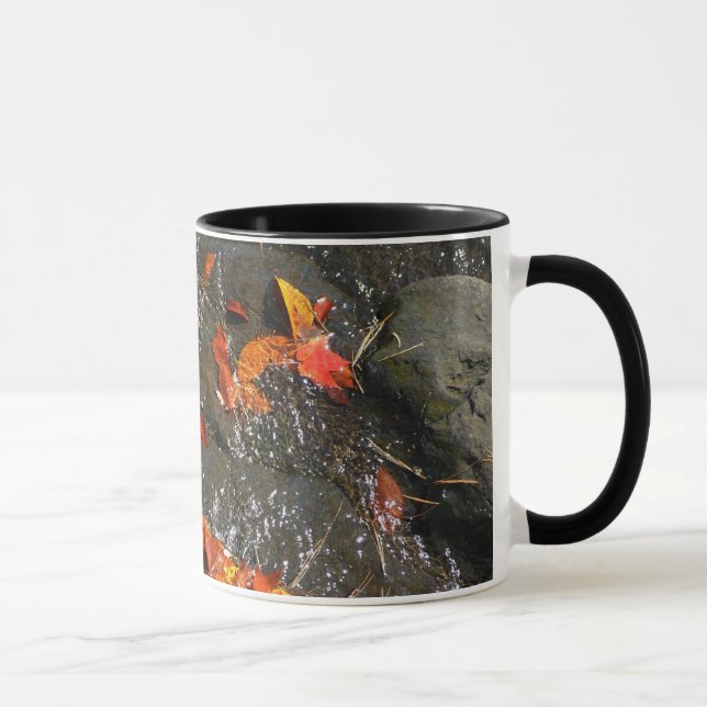 Mug Feuilles d'automne dans la cascade I Photographie  (Droite)