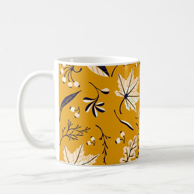 Mug Feuilles d'automne dans le style dessin animé moti (Gauche)