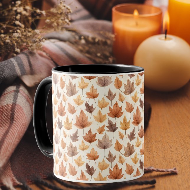 Mug Feuilles d'automne d'orange brûlées Feuille d'érab (Créateur téléchargé)