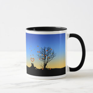Mug Feuilles d'automne en forme de coeur Couple