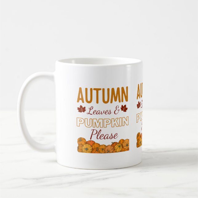 Mug Feuilles d'automne et Citrouille S'il vous plaît (Gauche)